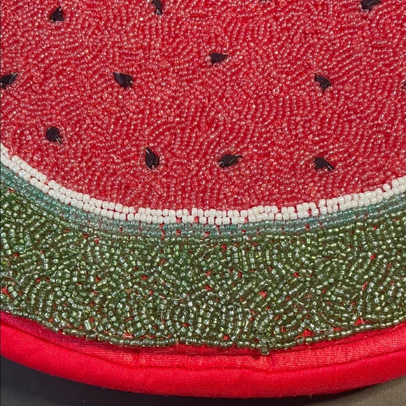 LULU Watermelon Beaded Crossbody Chain Strap Whimsical Unique Maximalism Bag - Picture 8 of 12